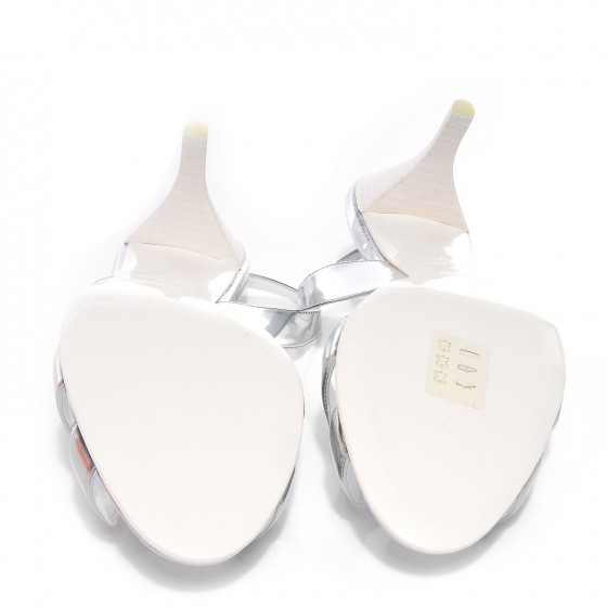 HERMES Laminated Calfskin Night 70 Slingback Sandals 40