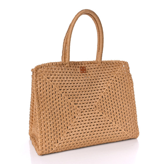 トートバッグ SALVATORE FERRAGAMO CAMEL RAFFIA SMALL TT SIGN SHOPPING BAG Ferragamo F Signature Raffia Tote Bag | Neiman Marcus