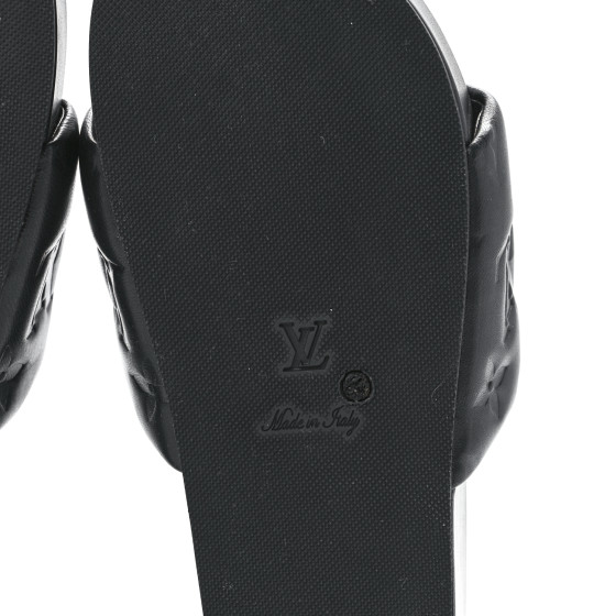LOUIS VUITTON Lambskin Embossed Monogram Jumbo Flatform Mule