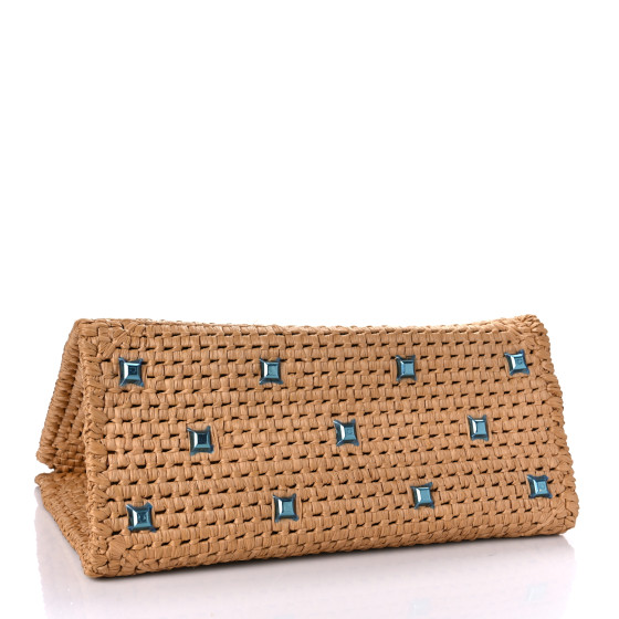 【関税&送料込】Salvatore Ferragamo Camel Raffia Small Tt Si Salvatore Ferragamo Leather Trimmed Raffia Handle Bag