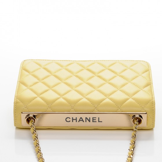 CHANEL Lambskin Quilted Trendy CC Wallet On Chain WOC Yellow
