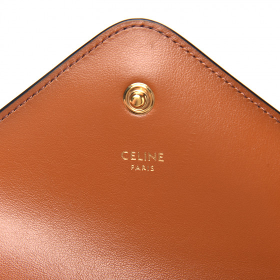 【CELINE】Celine Wallet On Chain（Tan）【ランク:Ａ】 CELINE Triomphe Canvas Calfskin Margo Wallet on Chain Tan