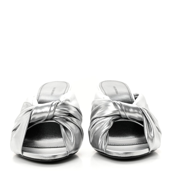 BALENCIAGA Metallic Smooth Nappa Drapy 80mm Sandals 37.5