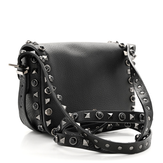 VALENTINO バッグ VALENTINO GARAVANI Pebbled Calfskin Rockstud Rolling Flip