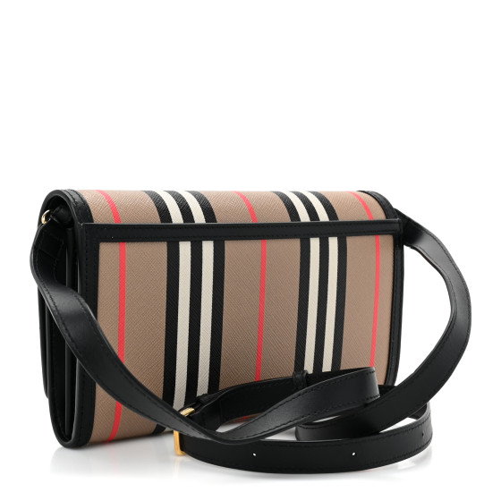 BURBERRY E-Canvas Icon Stripe Hannah Wallet With Detachable