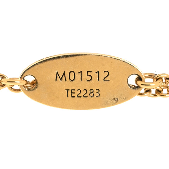 LOUIS VUITTON Metal Crystal Louise Tresor Necklace Gold
