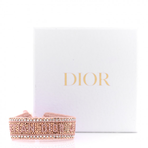 【希少】Dior Logo Pink Rhinestone Bracelet Rare Dior Pink Rhinestone Logo Bracelet - Luxury Jewelry