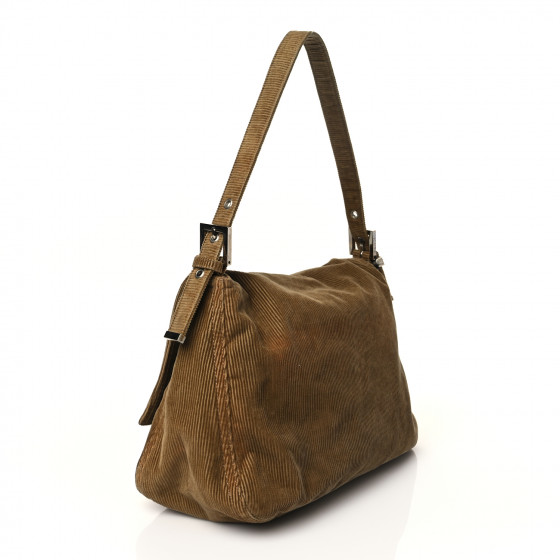 FENDI Corduroy Mama Baguette Beige 1093216 | FASHIONPHILE