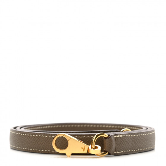 HERMES ストラップ レザーベルト Hermes Leather Shoulder Strap for Kelly Bag Black SHW Women