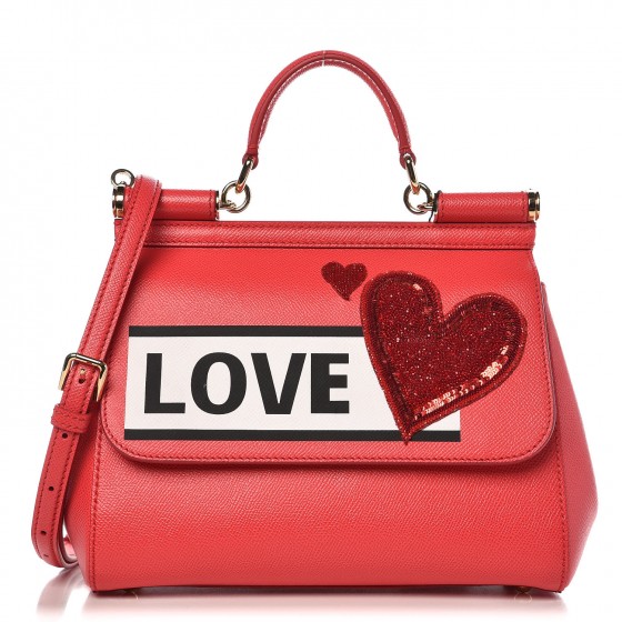 24AW new/Dolce & Gabbana シシリーサッチェルバッグ Bag Red Dolce Gabbana D&G Women Small Sicily Handbag-Red