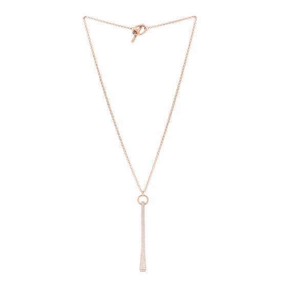 HERMES 18K Rose Gold Diamond Clou de Forge Pendant Necklace