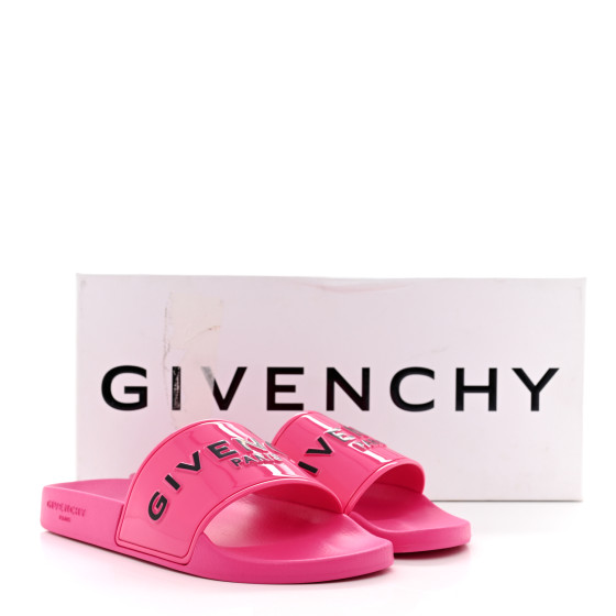 GIVENCHY Rubber Womens Logo Womens Pool Slides 38 Sandals