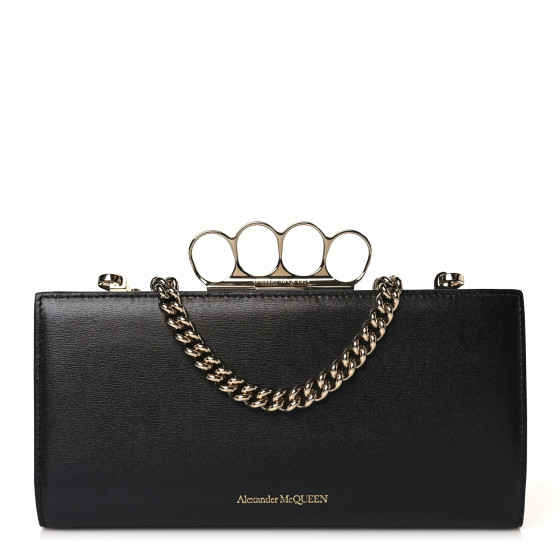 ALEXANDER MCQUEEN Nappa Skull Four Ring Knuckle Wallet On