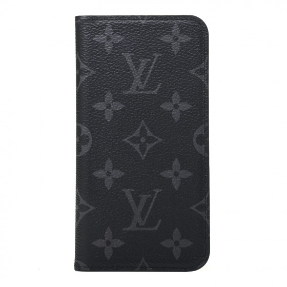 LOUIS VUITTON Monogram Eclipse iPhone X Folio Case 790125