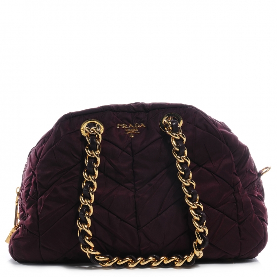 プラダ PRADA Tessuto Sport PRUGNA ハンドバッグ PRADA Tessuto Nylon Chevron Catena Bag Prugna 63135