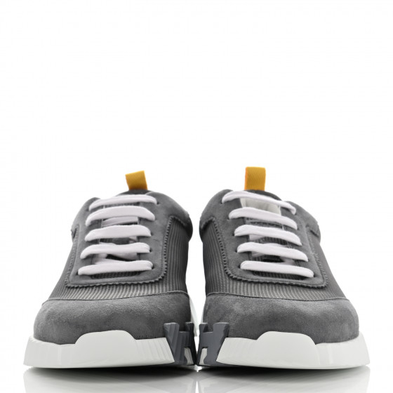 HERMES Technical Canvas Suede Goatskin Bouncing Sneakers 40