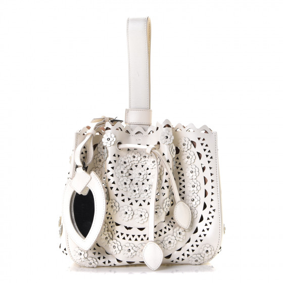 【ALAIA】 Rose pearl-embellished leather bucket bag バッグ Alaïa Rose Marie leather bucket bag ALAÏA