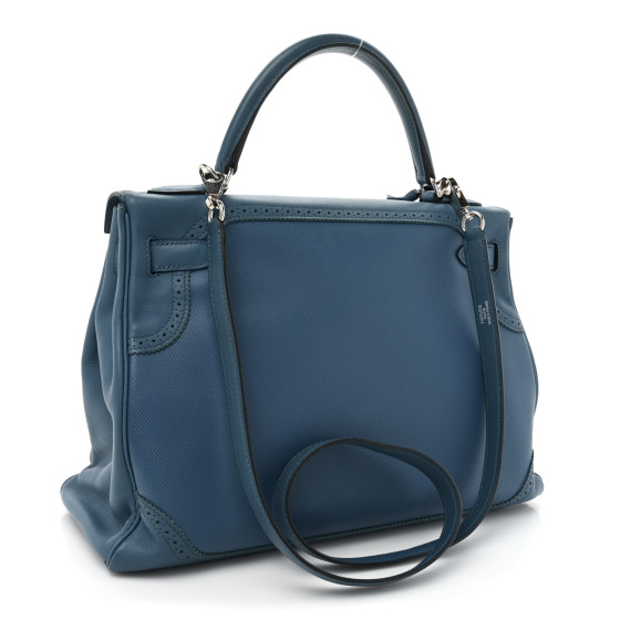 HERMES Swift Grain d'H Ghillies Kelly 35 Bleu Izmir 1329319