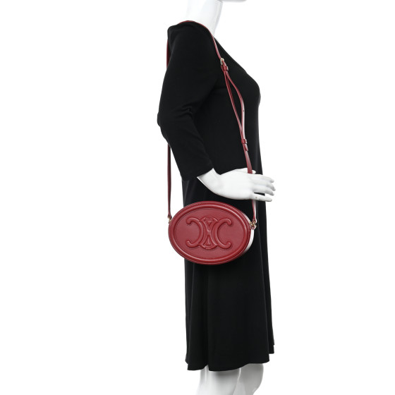 CELINE Smooth Calfskin Cuir Triomphe Oval Purse Crossbody