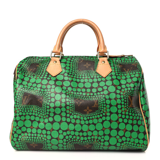 【希少】 LOUIS VUITTON LV Monogram Kusama Town Speedy 30 LOUIS VUITTON Monogram Kusama Town Speedy 30 Green 1329583