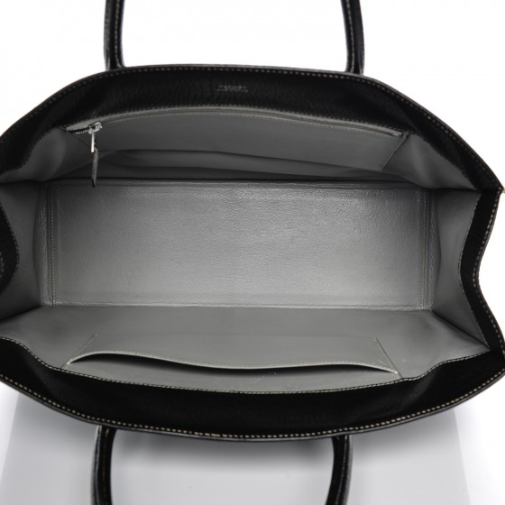 ＊tata＊ HERMES HERMES Chevre de Coromandel White Bus 40 Black 203560