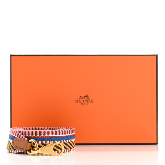 HERMES Toile Swift 25mm Sangle Cavale Shoulder Strap Amber