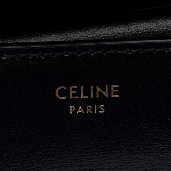 CELINE☆SMALL TRIOMPHE WALLET IN SHINY SMOOTH LAMBSKIN☆送込 CELINE Shiny Smooth Lambskin Small Triomphe Wallet Black