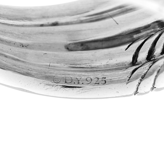 DAVID YURMAN Sterling Silver Diamond 13mm Labyrinth Double