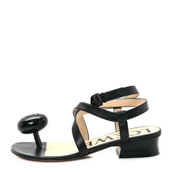 ◆LOEWE 最新作◆Paula's Ibiza Ease Buckle サンダル/Black◆ Paula's Ibiza Ease Buckle leather sandals in black - Loewe