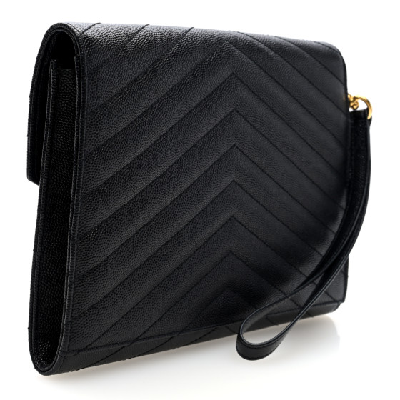 【SAINT LAURENT】MATELASSE CLUTCH Cassandre Small matelassé leather clutch in beige - Saint