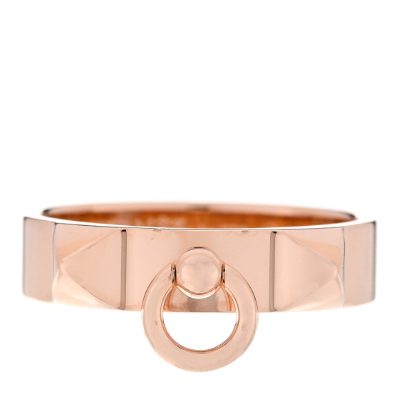 HERMES Cor ring リング ローズゴールド HERMES 18K Rose Gold PM Collier De Chien Ring 58 8.5 1676260