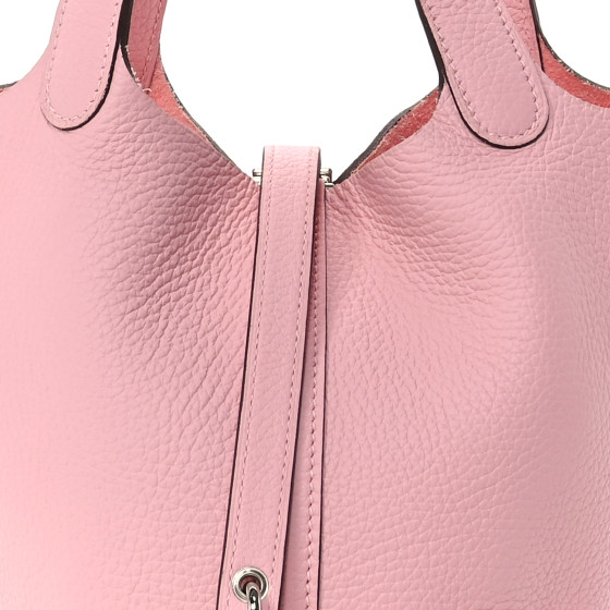 HERMES Taurillon Clemence Picotin Lock 18 PM Rose Sakura