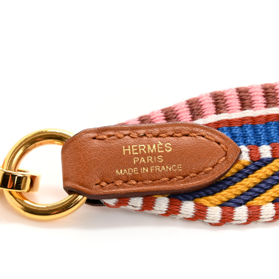 HERMES Toile Swift 25mm Sangle Cavale Shoulder Strap Amber