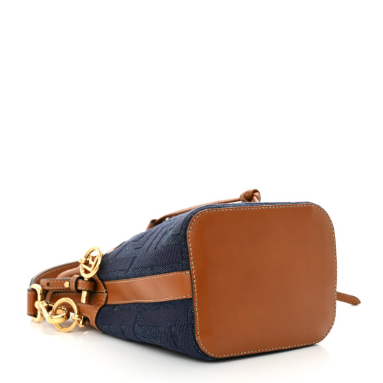 FENDI Denim Vitello King F is Fendi FF Embroidered Mini Mon