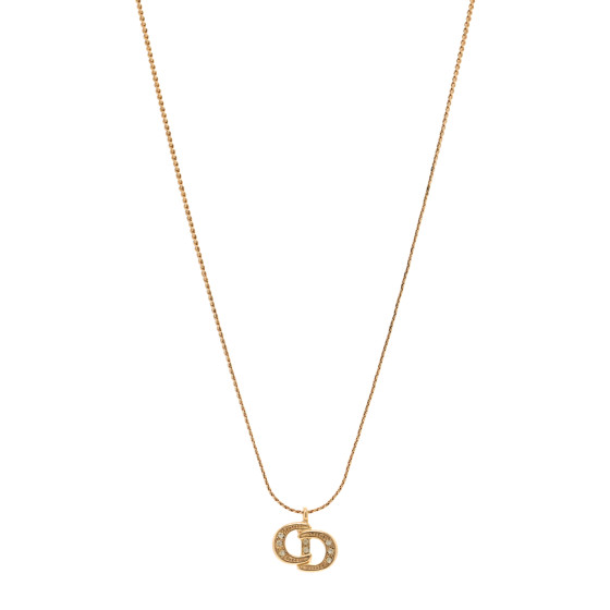 アクセサリー Christian Dior Vertical CD logo necklace CHRISTIAN Women DIOR CD Logo Necklace Gold