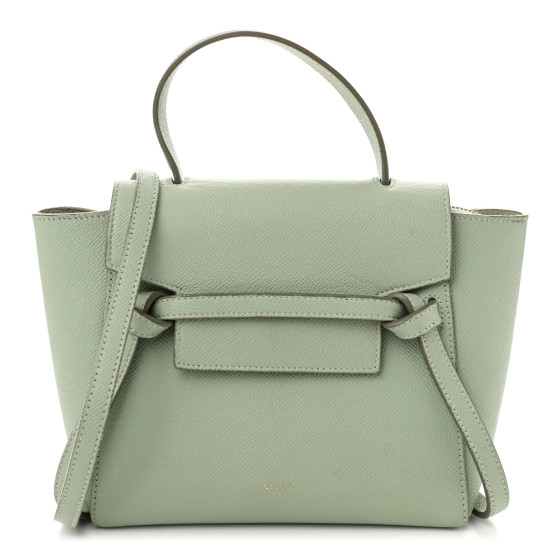 CELINE Grained Calfskin Nano Belt Bag Pastel Green