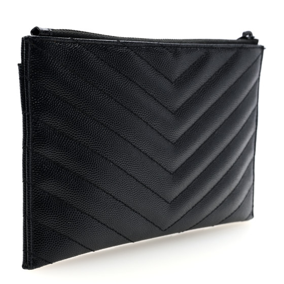 【関税&送料込み】Saint Laurent Pcc(345Y)Mo Grain De Poudr SAINT LAURENT Grain De Poudre Chevron Monogram Monochrome