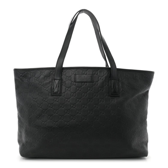 トートバッグ GUCCI TOTES BLACK GUCCI Guccissima Medium Zippered Shopping Tote Black 1672654