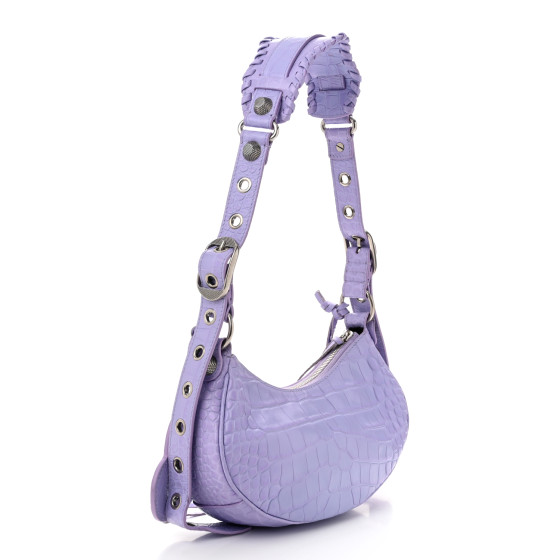 BALENCIAGA Extra Supple Calfskin Crocodile Embossed Le