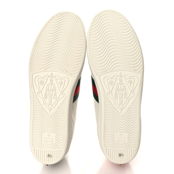 GUCCI Calfskin Web Pearl Studded Womens Ace Sneakers 39.5