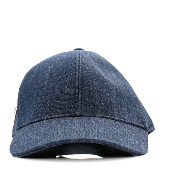 PRADA Denim Womens Baseball Cap L Navy 1675100 | FASHIONPHILE