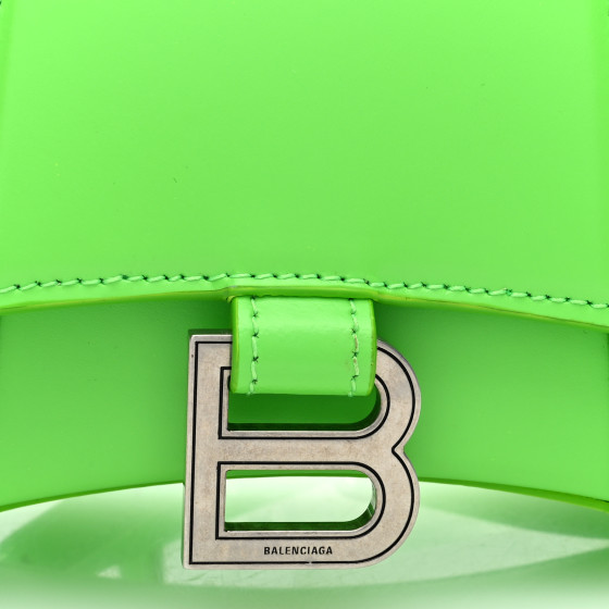 BALENCIAGA Shiny Box Calfskin Hourglass Top Handle Bag XS