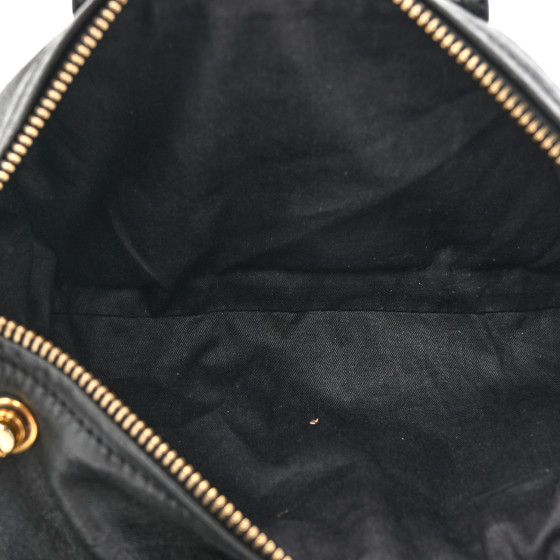 GIVENCHY Pebbled Calfskin Medium Bolt Stud Pandora Black