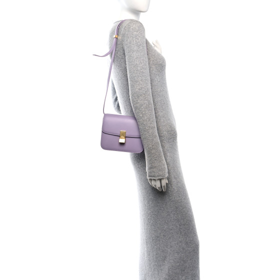 CELINE Box Calfskin Teen Classic Box Flap Bag Lilas