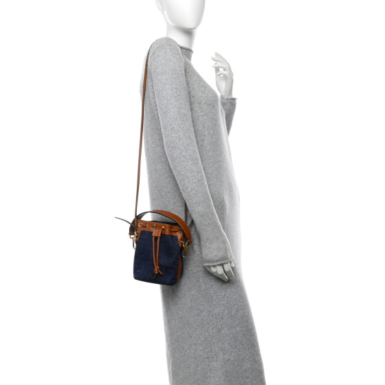 FENDI Denim Vitello King F is Fendi FF Embroidered Mini Mon