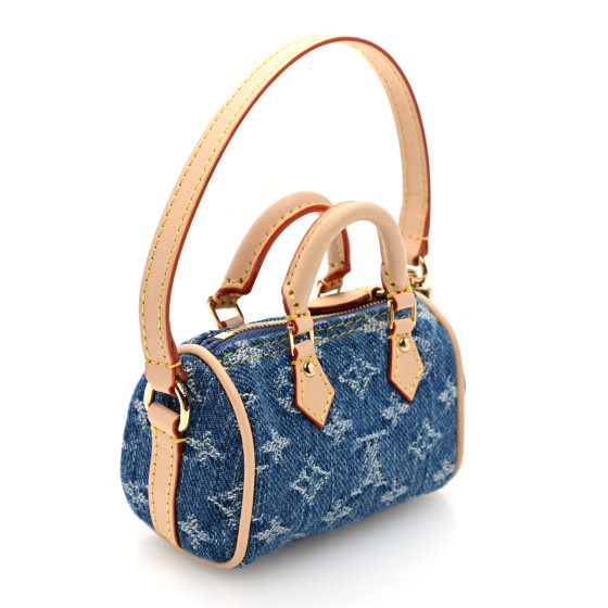 【LOUIS VUITTON x TM】Cherry Micro Speedy Denim Bag Charm LV x TM Micro Speedy Denim Cerise Bag Charm S00 - Women