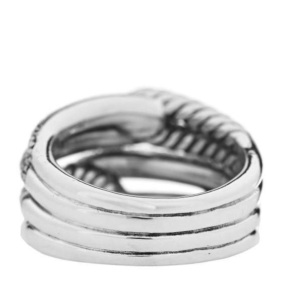 DAVID YURMAN Sterling Silver Diamond 13mm Labyrinth Double
