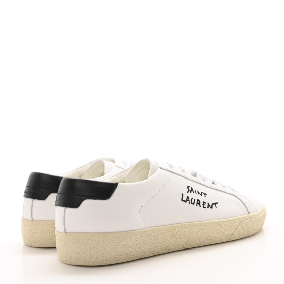 SAINT LAURENT Calfskin Embroidered Court Classic Sneakers 38