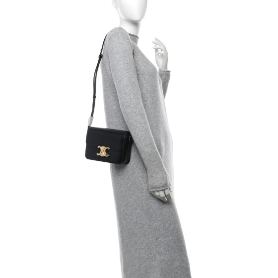CELINE Shiny Calfskin Teen Triomphe Black
