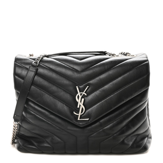 SAINT LAURENT Calfskin Y Quilted Monogram Medium Loulou